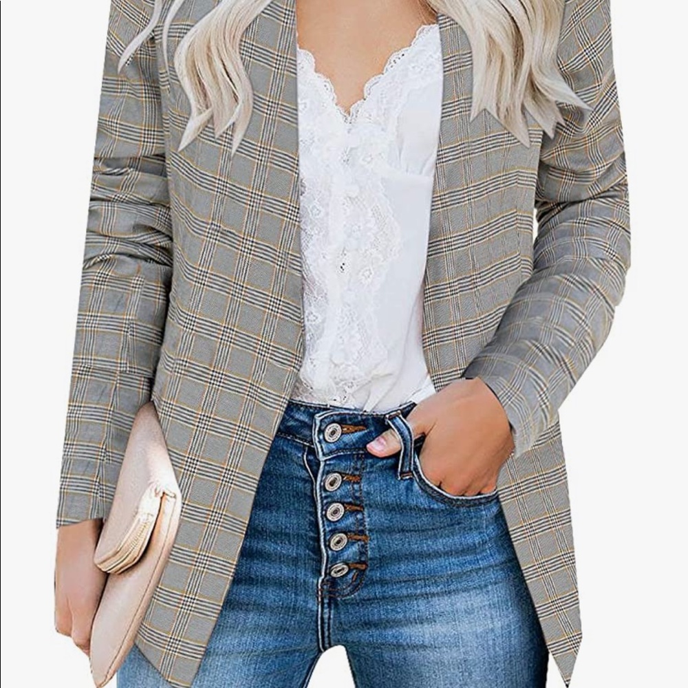 Burberry Style Printed Blazer